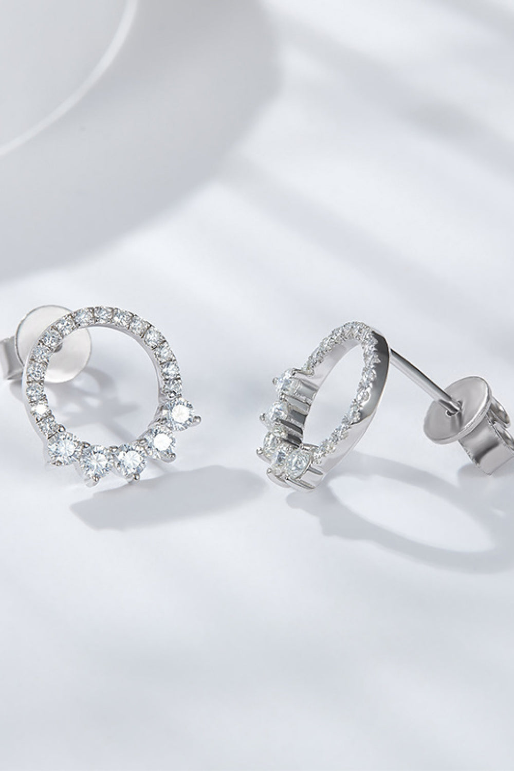 Moissanite Platinum-Plated Earrings